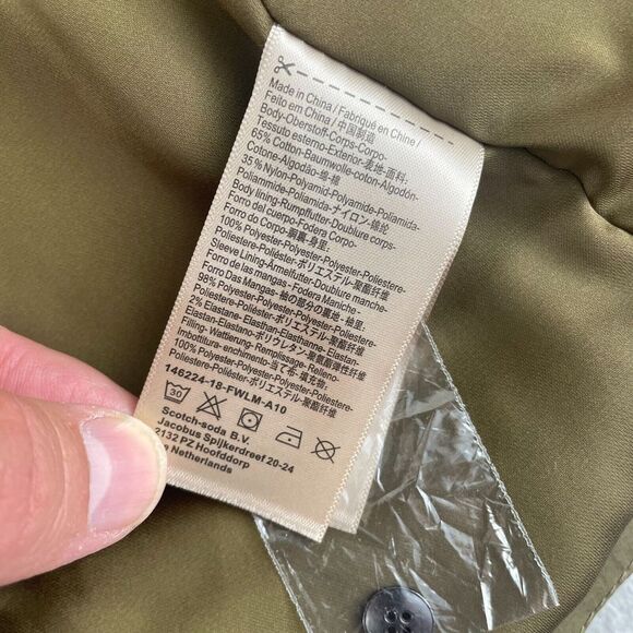 SCOTCH & SODA Military Jacket Men XS (Fits Medium) Green Fish Tail Hooded Zip Up - Picture 10 of 10